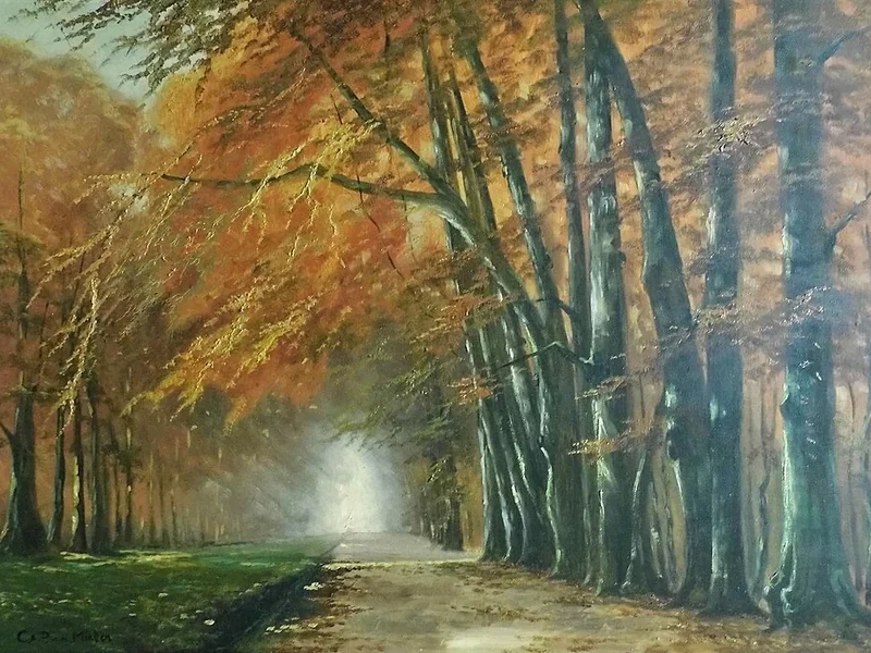 1869-Olga Potthast von Minden - Große Allee nella foresta cittadina di Varel